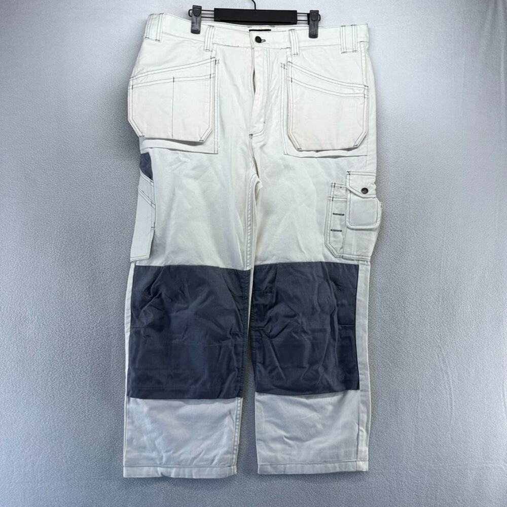 Blaklader Workwear Pants men's 38x30 Fits 38x27 White Cargo Heavyweight Thick
